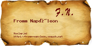Fromm Napóleon névjegykártya